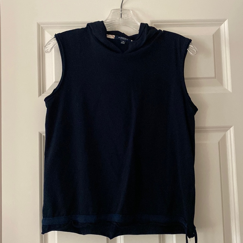Burberry Navy Sleeveless Hoodie